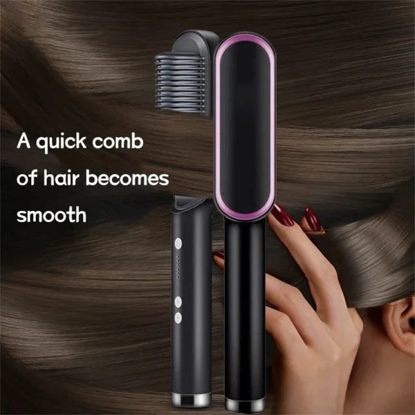 2-in-1 Hair Straightener & Curler Brush – HQT-909B