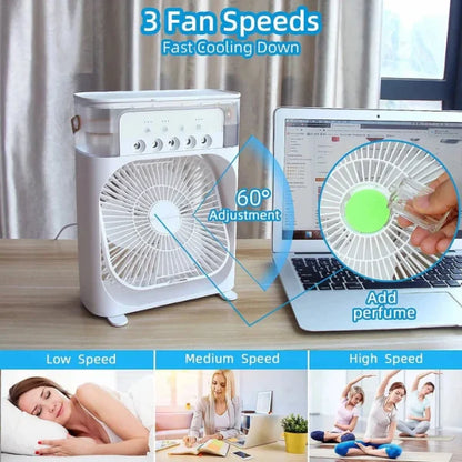 3-in-1 Mini Air Cooler Fan – USB Powered